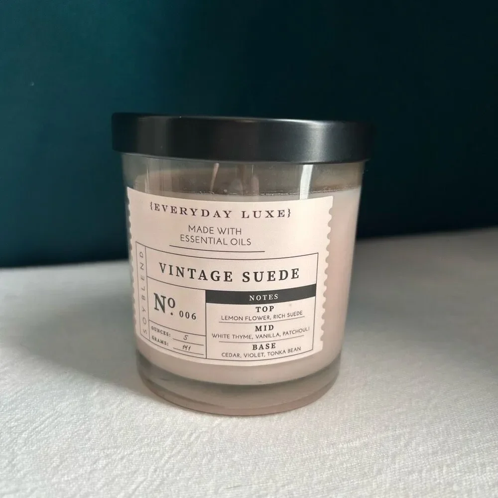 3 Candles Cozy Nights Vintage Suede & Mahogany Teakwood